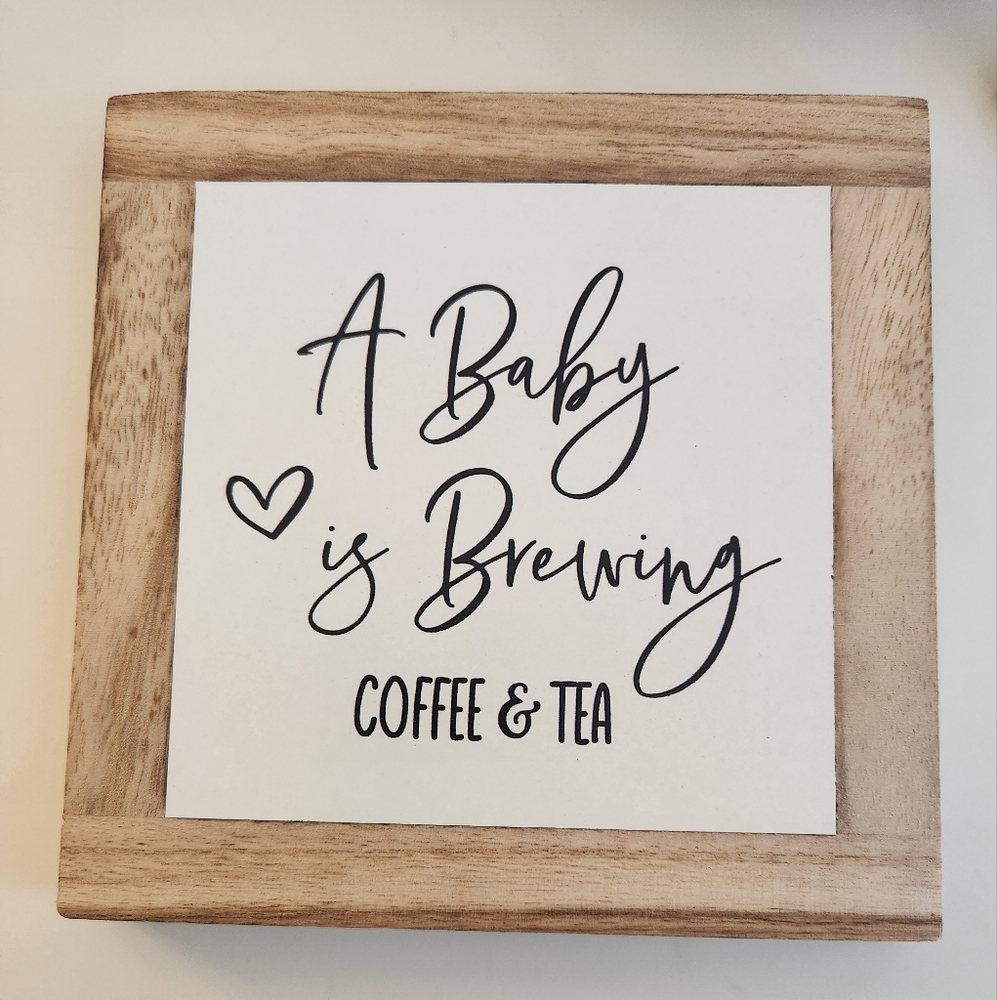 Brown and White‎ Decor Accent with Script Typography